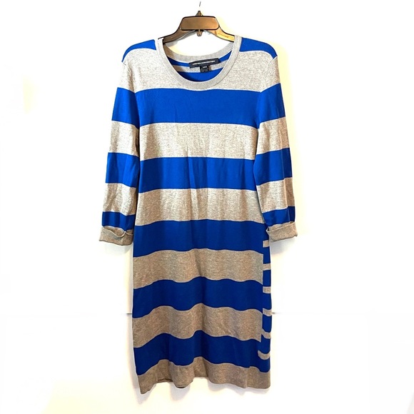 French Connection Dresses & Skirts - Gray and blue striped sweater dress